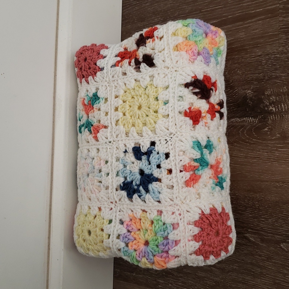 Cozy Colorful Handmade Vintage Crochet Afghan Throw Blanket 52 X 34 - Picture 3 of 10